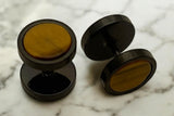 Edelstahl Ohrstecker "Tiger-Eye" mit Drehverschluss